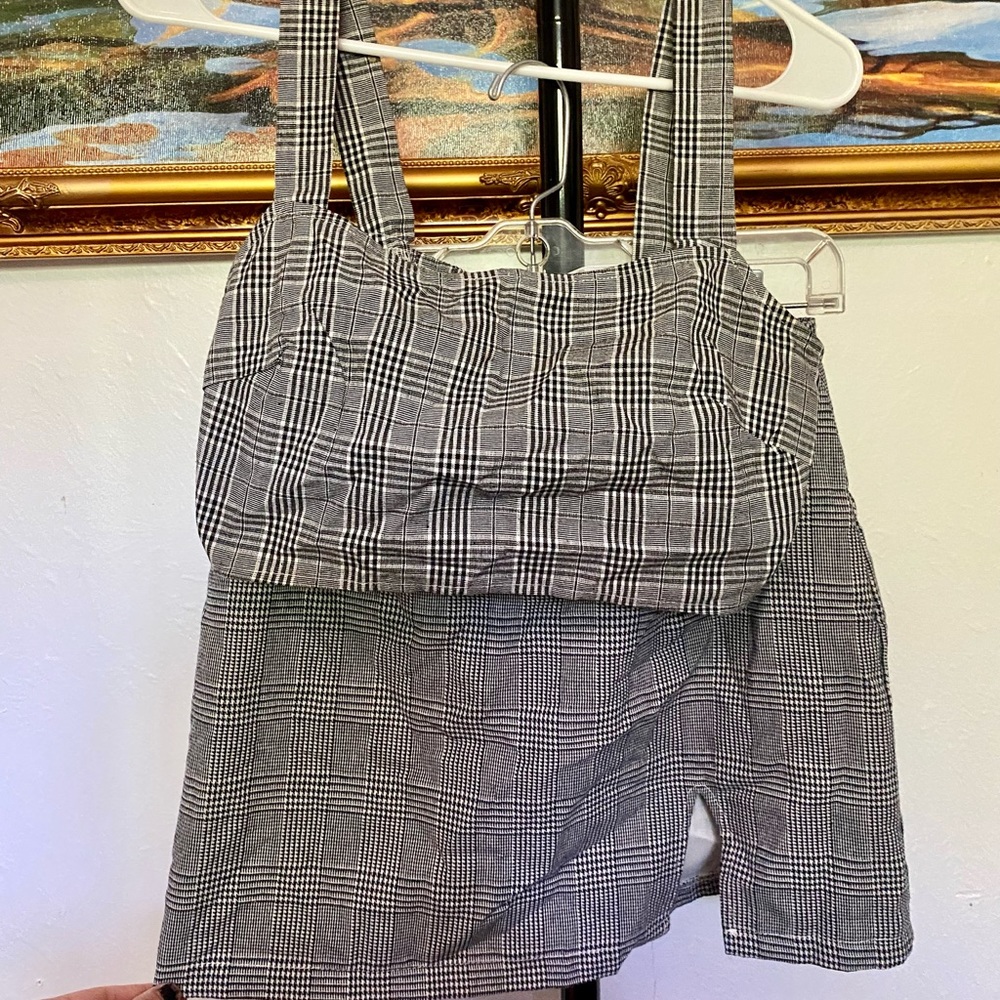 Plaid two piece set